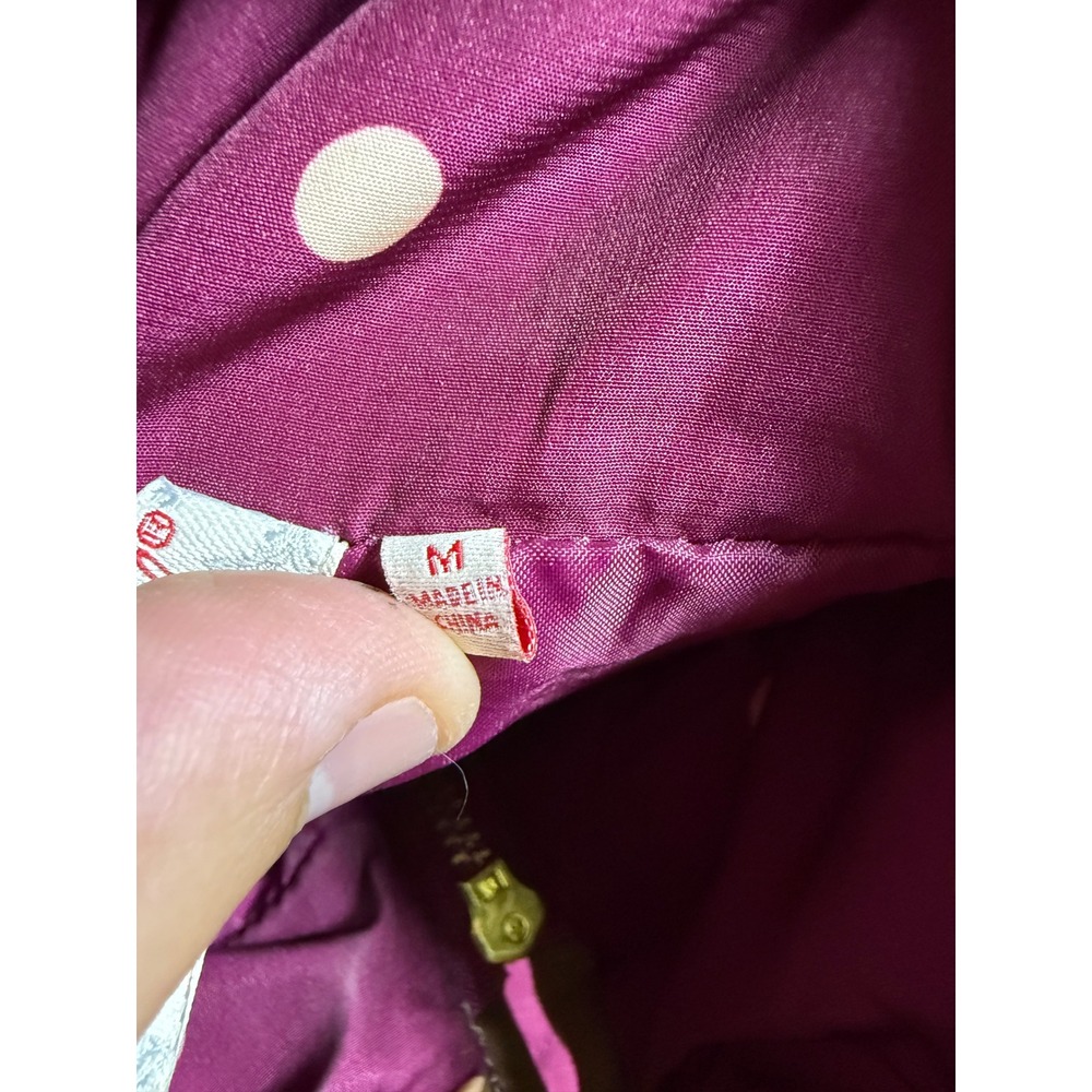 Red Camel Quilted Puffer Vest Womens Size M Purple Polka Dot Zip Front Pocket - Picture 8 of 9